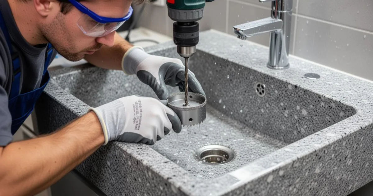 Installation de robinet : comment percer et polir un trou dans un evier en granit – image 2