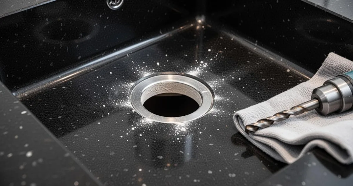 Installation de robinet : comment percer et polir un trou dans un evier en granit – image 3