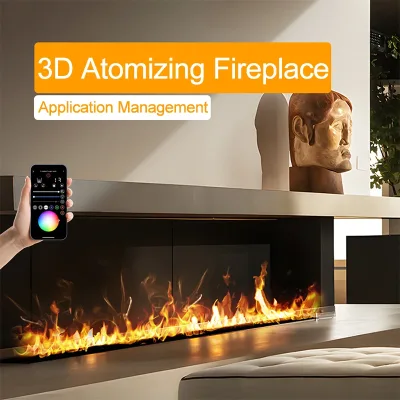 Cheminée électrique à vapeur d'eau, flamme LED