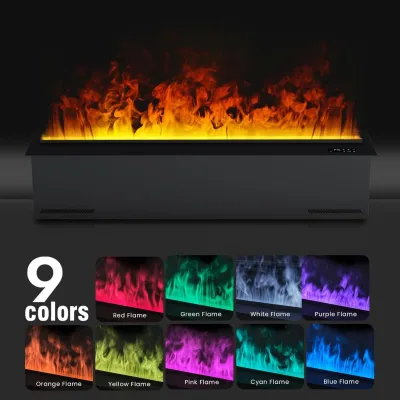 Cheminée électrique à vapeur d'eau, flamme LED – image 2