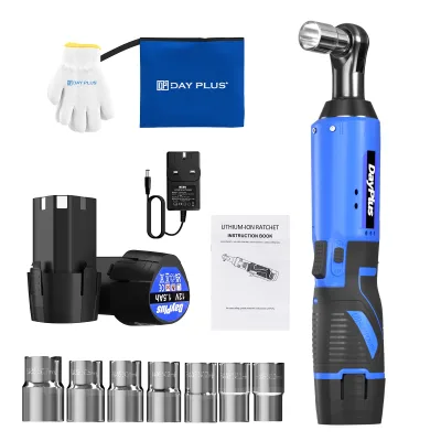 Clé à cliquet d'angle sans fil 12 V avec 7 douilles