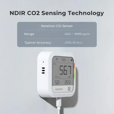 Détecteur de CO2, température et humidité Wi-Fi – image 2