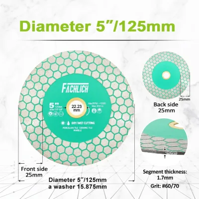 Disques de coupe diamantés 125 mm, lot de 2 – image 2