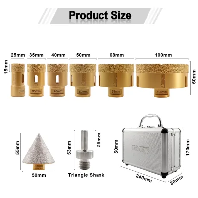 Kit de 8 forets diamant scie cloche M14 – image 3