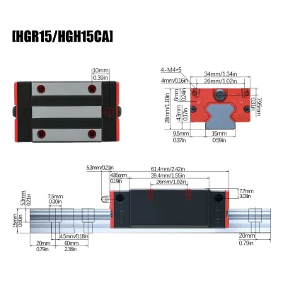Kit de rails de guidage linéaire 20 mm en acier – image 3