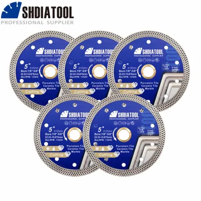 Lames diamant 125 mm pour carrelage, lot de 5