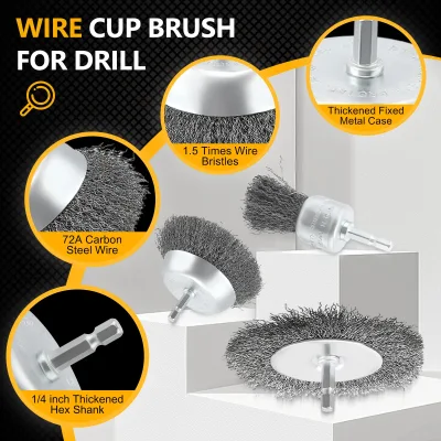 Lot de 24 brosses métalliques pour perceuse – image 2