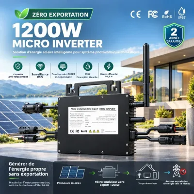 Micro-onduleur solaire de balcon 1200 W, Wi-Fi
