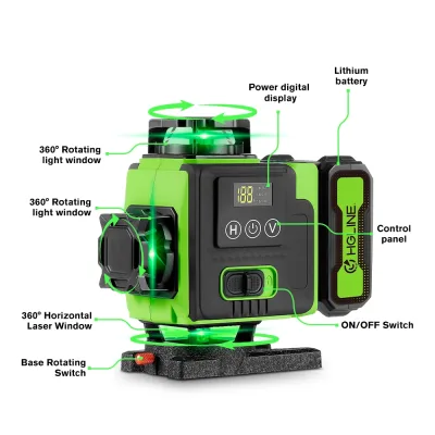 Niveau laser 16 lignes avec trépied et télécommande – image 3