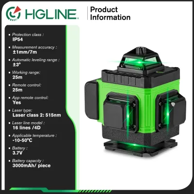 Niveau laser 16 lignes vert avec trépied – image 3