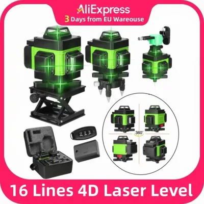 Niveau laser vert auto-nivelant 4D, 16 lignes