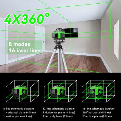 Niveau laser vert auto-nivelant 4D, 16 lignes – image 3