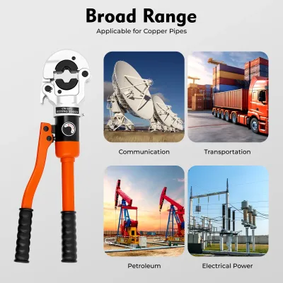 Pince à sertir hydraulique orange, tête rotative