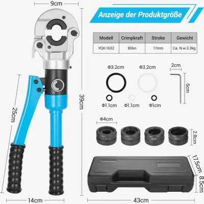 Pince à sertir hydraulique, tête rotative à 360 ° – image 2