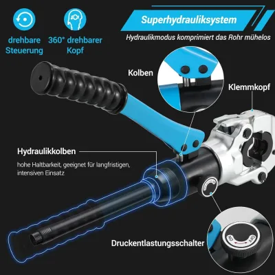 Pince à sertir hydraulique, tête rotative à 360 ° – image 3