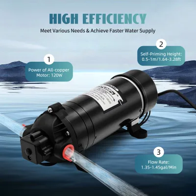 Pompe à eau électrique à membrane auto-amorçante – image 2